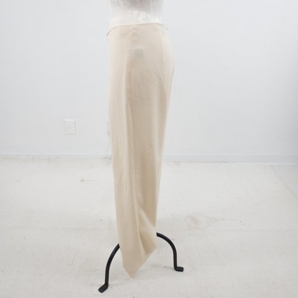 Ralph Lauren 6 Wide Leg Wool Trouser Pants Cream - Picture 5 of 10